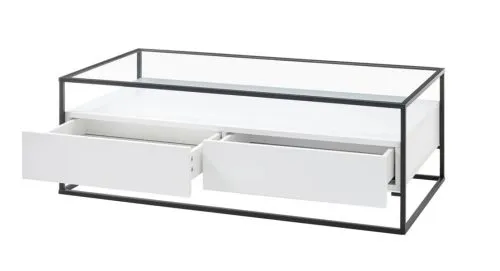 Couchtisch Evora mit Glasplatte | 120x60 | weiß