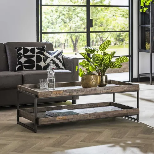 Couchtisch Fernanda | rechteckig | Theakholz | grau