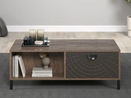 Couchtisch Fusion | Wohnzimmertisch | Rostoptik Rusty Flow / Perlbronze