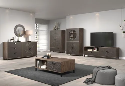 Couchtisch Fusion | Wohnzimmertisch | Rostoptik Rusty Flow / Perlbronze