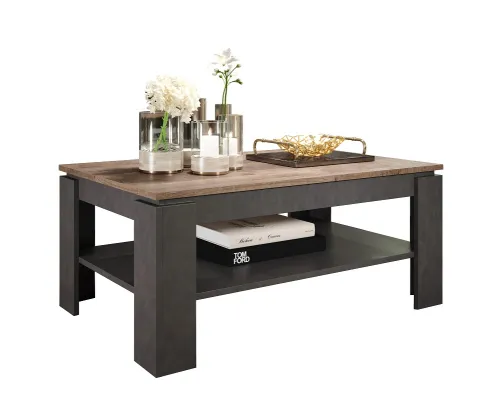 Couchtisch Georgia | Wohnzimmertisch | Eiche Tabak / Matera grau