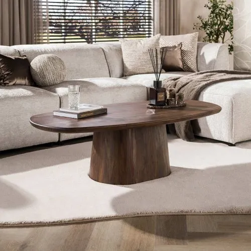 Couchtisch Gloria | 135cm | oval | Akazie massiv | braun
