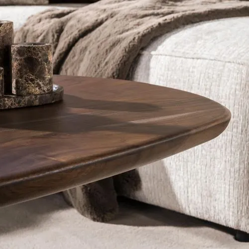 Couchtisch Gloria | 135cm | oval | Akazie massiv | braun