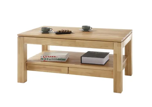 Couchtisch Gordon | Kernbuche massiv | mit Schubkästen | 115X70 | natur