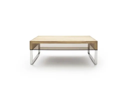 Couchtisch Hilary | Asteiche massiv | mit Glasplatte | 110x70 | Eiche