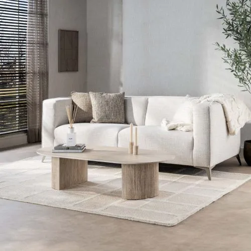 Couchtisch Homa | Keramik Travertin | 135 cm | beige