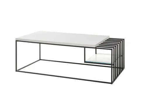 Couchtisch Juba | 120x60 | weiß matt / schwarz