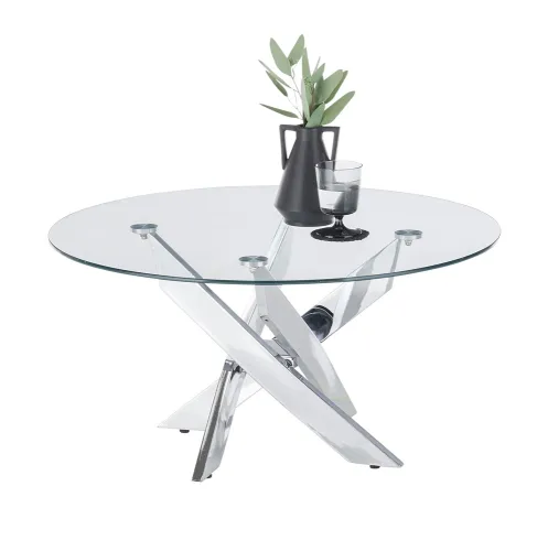 Couchtisch Kopenhagen mit Glasplatte | rund Ø 80