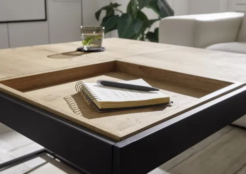 Couchtisch Larkana | 83x45 | Eiche / schwarz