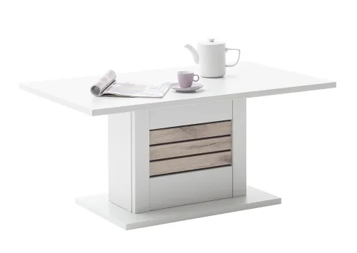 Couchtisch Louisiana | ausziehbar | Modern White | 100 x 60