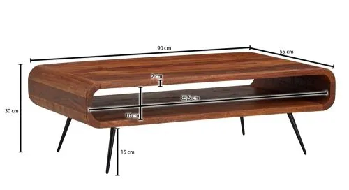 Couchtisch Malaya rechteckig | 90x55 | Sheesham Holz massiv | braun