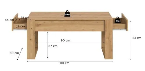 Couchtisch Malmö | Artisan Oak | 110x60