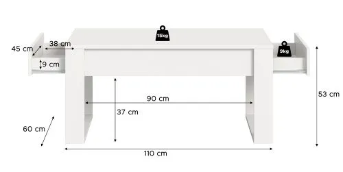 Couchtisch Malmö | weiß | 110x60