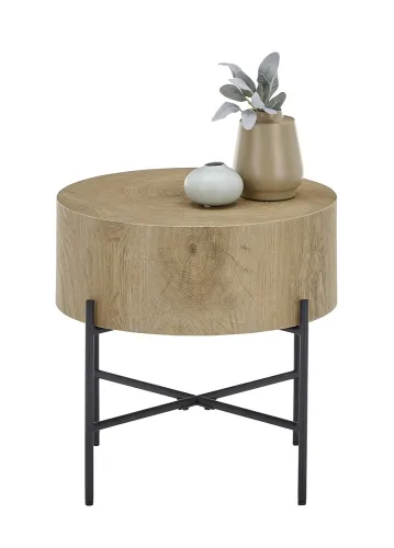Couchtisch Manacor | rund | eichefarben / schwarz | 45x45x45