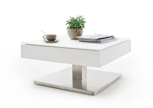 Couchtisch Mariko | Glas / MDF | 75x75 | weiß