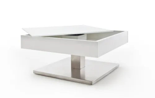 Couchtisch Mariko | Glas / MDF | 75x75 | weiß