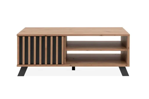 Couchtisch Medan | mit 3D-Lamellen | Artisan Eiche / anthrazit