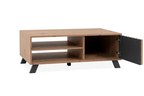 Couchtisch Medan | mit 3D-Lamellen | Artisan Eiche / anthrazit