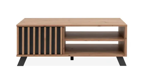 Couchtisch Medan | mit 3D-Lamellen | Artisan Eiche / anthrazit