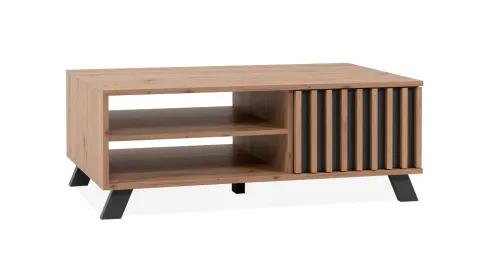 Couchtisch Medan | mit 3D-Lamellen | Artisan Eiche / anthrazit