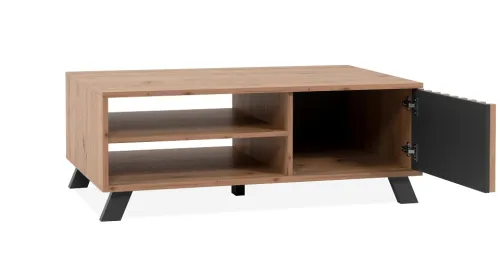 Couchtisch Medan | mit 3D-Lamellen | Artisan Eiche / anthrazit