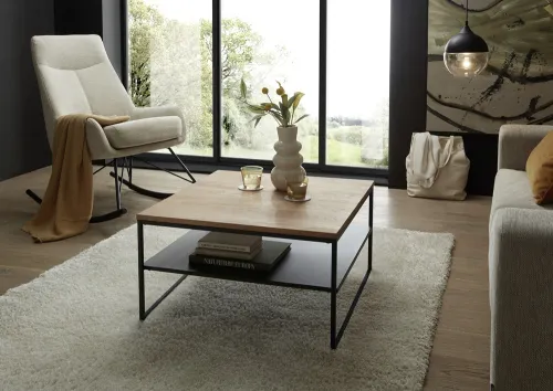 Couchtisch Mineral | 70x70 | Eiche / schwarz