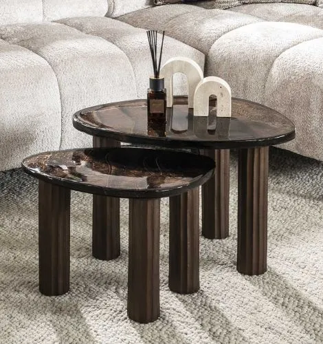 Couchtisch Mira 2 | Glas | Antikkupfer