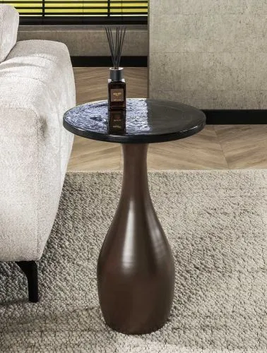 Couchtisch Mira 2 | tropfenförmig | Glas | Antikkupfer