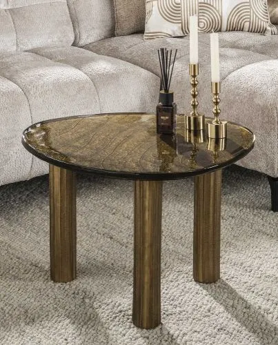 Couchtisch Mira 3 | Glas | Antikgold
