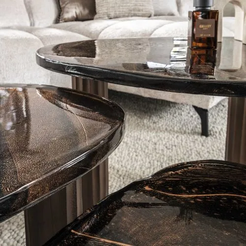 Couchtisch Mira 3 | Glas | Antikkupfer