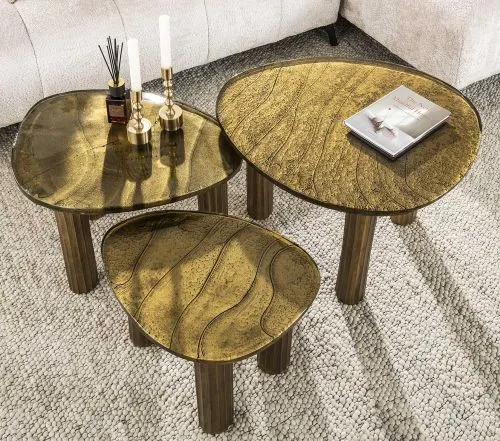 Couchtisch Mira | Glas | Antikgold