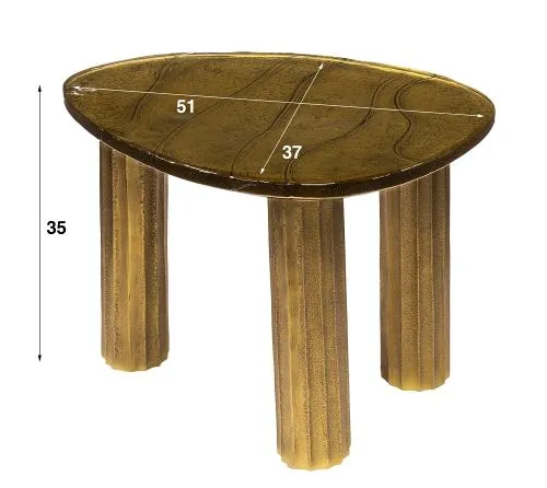 Couchtisch Mira | Glas | Antikgold