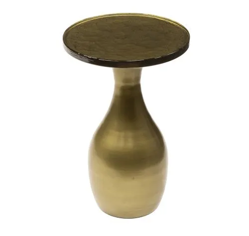 Couchtisch Mira | tropfenförmig | Glas | Antikgold