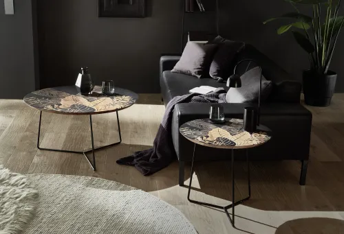 Couchtisch Mirandela | Mango rund | 85 cm bedruckt