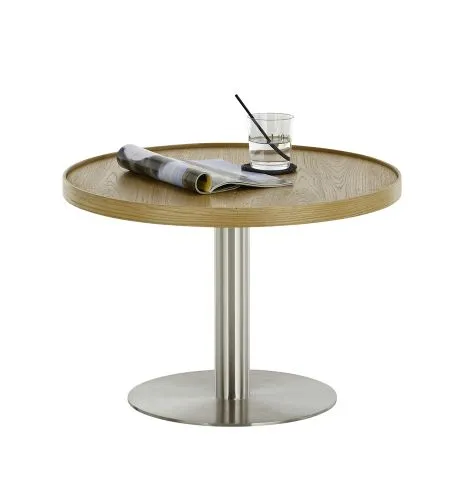 Couchtisch Monteverde | rund | Ø60/Ø80 | Eiche / Edelstahl | verschiedene Größen