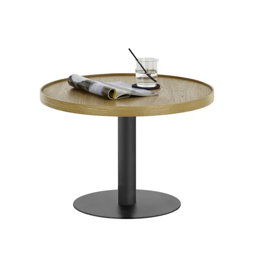 Couchtisch Monteverde | rund | Ø60/Ø80 | Eiche / schwarz | verschiedene Größen