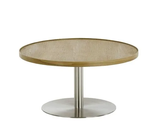 Couchtisch Monteverde | rund | Ø80 | Eiche / Edelstahl | 80 x 40 cm