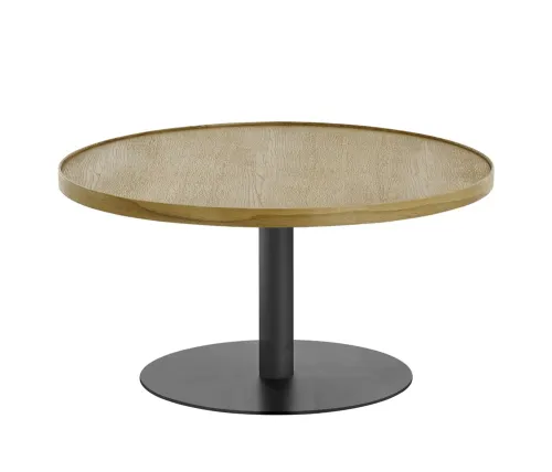 Couchtisch Monteverde | rund Ø80 | Eiche / schwarz | 80 x 40 cm