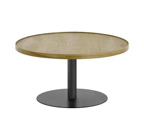 Couchtisch Monteverde | rund Ø80 | Eiche / schwarz | 80 x 40 cm