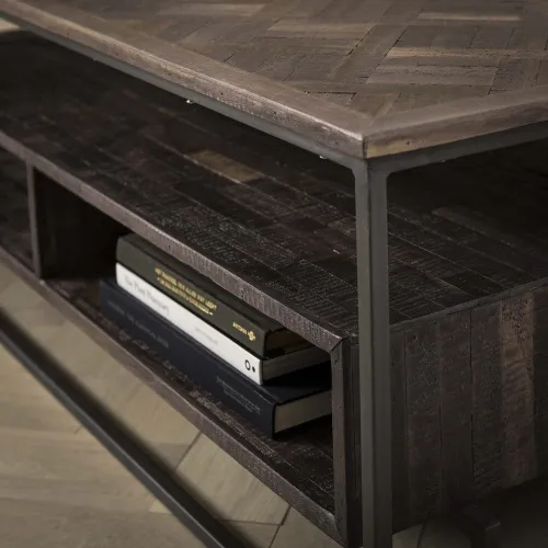 Couchtisch Nagisa | Teakholz massiv | 120x60 | braun / schwarz