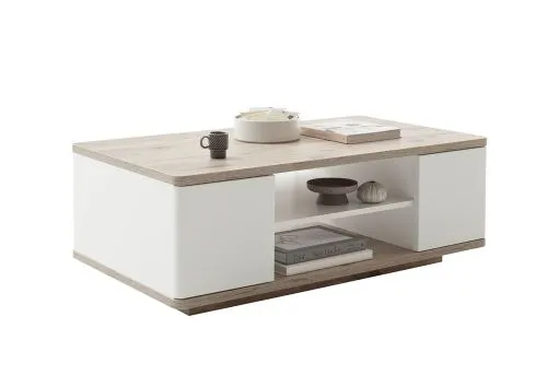 Couchtisch Palermo | 115x65 | Soft white / Viking Oak