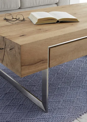 Couchtisch Paphos | Asteiche | mit Schubkasten | 110x70 | Eichefarben