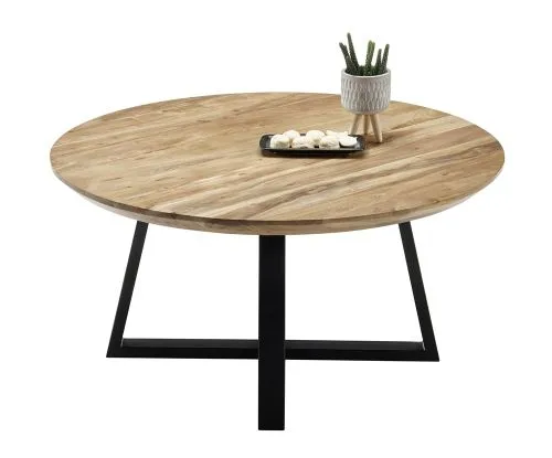 Couchtisch Safaga | rund | Akazie massiv | schwarz