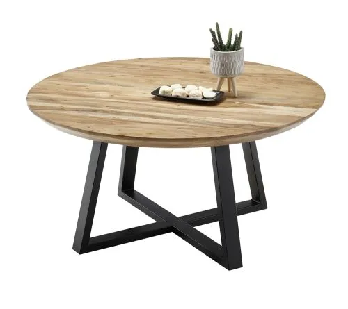 Couchtisch Safaga | rund | Akazie massiv | schwarz