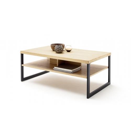 Couchtisch Salerno | mit Ablage | 115x65 | Balkeneiche Bianco