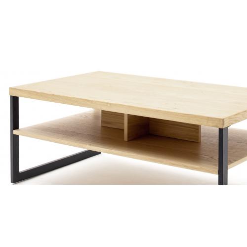 Couchtisch Salerno | mit Ablage | 115x65 | Balkeneiche Bianco