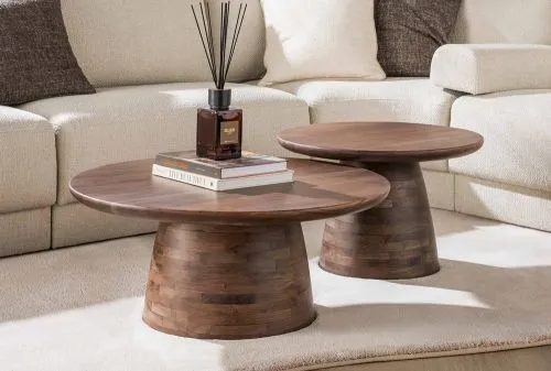 Couchtisch Set Avelin | 2er Set | Akazie massiv | braun
