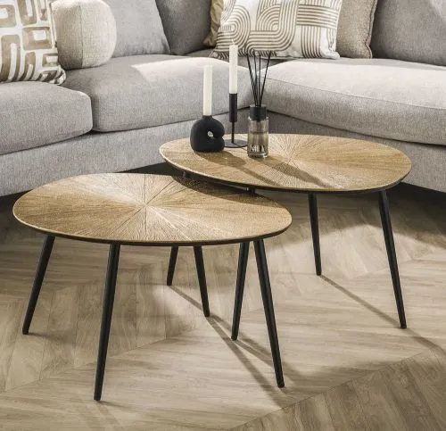 Couchtisch Set Coins | 2-teilig | Metall | Bronze Ray