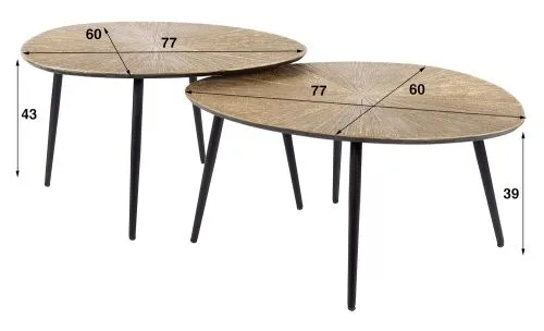 Couchtisch Set Coins | 2-teilig | Metall | Bronze Ray