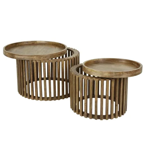 Couchtisch Set Dwina 2-teilig | Ø58/Ø65 | Mangoholz